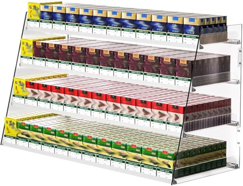 Bandeja para empujar tabaco y vitrina de metacrilato para supermercado 2