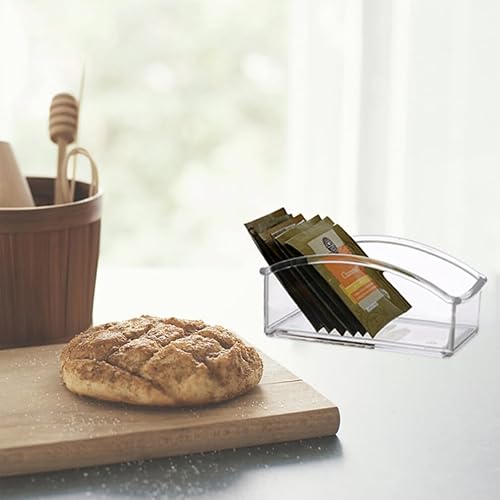 Miniatura 4 de STOBOK Organizador de almacenamiento de té transparente, organizador de paquetes de azúcar acrílico, soporte para bolsa de té, contenedor de dulces