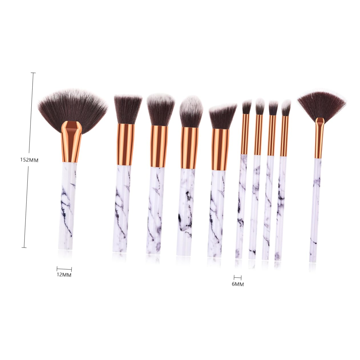 Beavorty 30stücke Teiliges Kosmetikpinselset Mit Marmor-design Nylonhaaren Für Gleichmäßigen Auftrag Für Make-up Und Blush Für Damen Und Mädchen Langlebige Qualität t