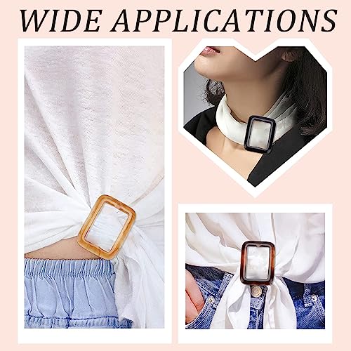Image of GORGECRAFT 1 Box 20Pcs 5 Colors Silk Scarf Ring Clip Resin Belt Buckle T-Shirt Tie Clips Rectangle Clothes Wrap Fasten Holder for Webbing Strapping Bags Sewing Clothing Fashion Decoration