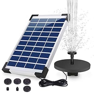 AISITIN Fontein op zonne-energie, 5,5 W, ingebouwde 1500 mAh batterij, solar vijverpomp, waterpomp, drijvende fonteinpomp met 6 fonteinstijlen voor vogelbad/kleine vijver/tuin/watercirculatie