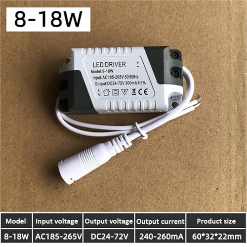Driver LED 300mA transformador panel plafon downlight fuente alimentacion 18W 2