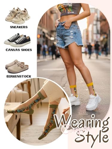 Image of Campsis Women Sheer Socks Sheer Ankle Socks for Women and Girls (G)