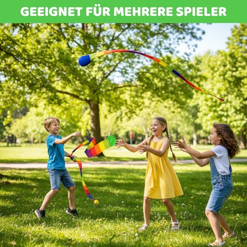 YyiFcg Schweifball, 3 Regenbogenbälle in Gelb, Grün und Blau, für Spiele und Freizeitaktivitäten, robust und langlebig