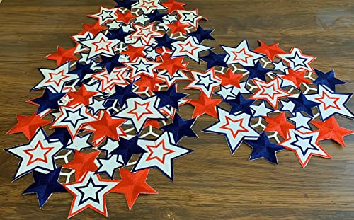 Granddeco Holiday Patriotic 14" Placemats Set Of 4 4Th Of July Independence Day Embroiderd Cutwork Blue&Red Stars Dresser Scarf For American Memorial Day Holiday (14" Placemats Set Of 4) #TOP3