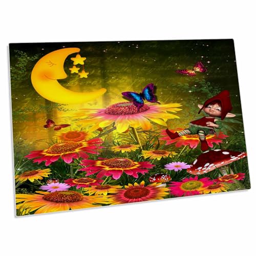 3dRose Sunflowers, Fairies, Fantasy Land - Desk Pad miniatura 1