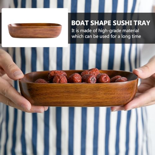 Plato para sushi forma bote de plástico resistente miniatura 6
