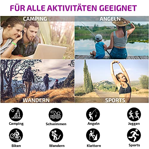 Olleeno® Mückenschutz Armband Moskito Insektenschutz Armband für Outdoor Camping Wandern Sport Anti Mückenarmband für Kinder und Erwachsene (14 Stück + 60 Mückenabwehr Aufkleber)