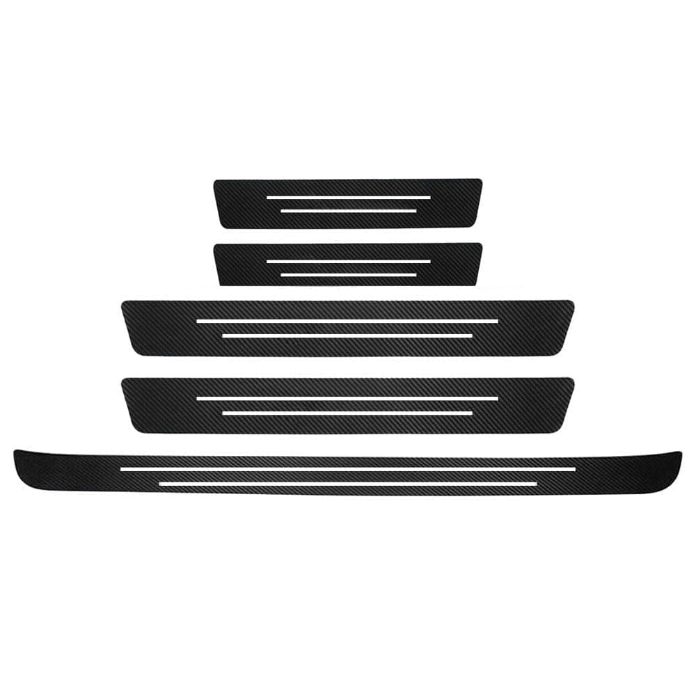 Protecteurs De Seuil Pour Ford Transit/Tourneo Custom (2023-2025) - Lot De 5 Autocollants En Fibre De Carbone