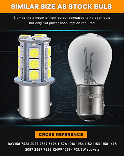 Qoope 1157 Led Bulb White 7528 2357 2057 Bay15D Led Bulbs Replacement For Brake/Tail Lights, Back Up Reverse Lights, Turn Signal Bulb, Rv Camper Trailer 5Th Wheel Boat Marine Light (Pack Of 10) #TOP5