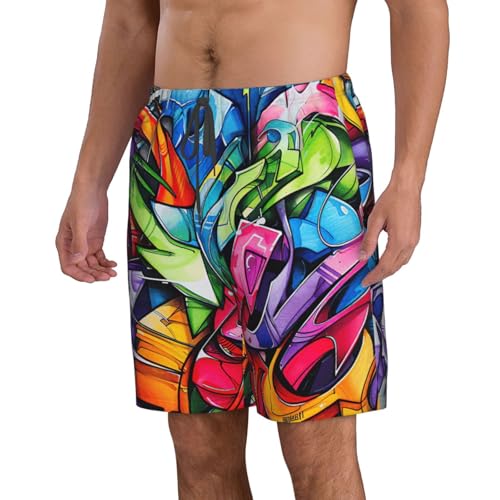 Graffiti Drawing Print Stylish Beach Shorts Swim Trunks Lightweight Breathable Summer Outdoor Activities2