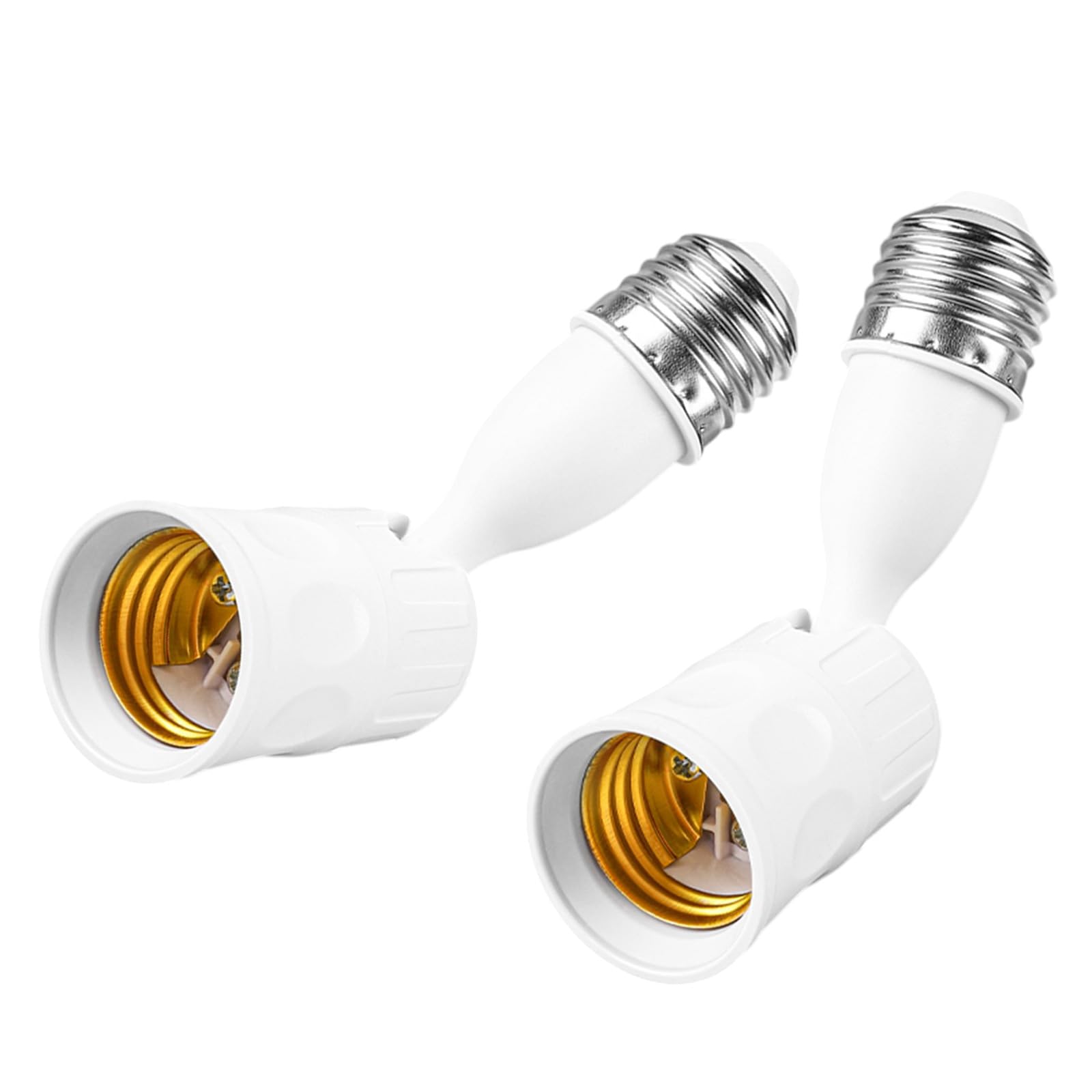 Xjdzineq 2Pieces E27 Screw Base Extenders 180 360 Degree Rotatable for LED Projection Bulbs and Flame Effect Lights Intelligent Bulb Extension Adapter