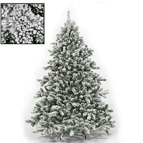 Emmeshop-Online Albero di Natale Tirolese Innevato Pino Super folto Realistico Ignifugo cm 180 210 230 270 (210 cm)