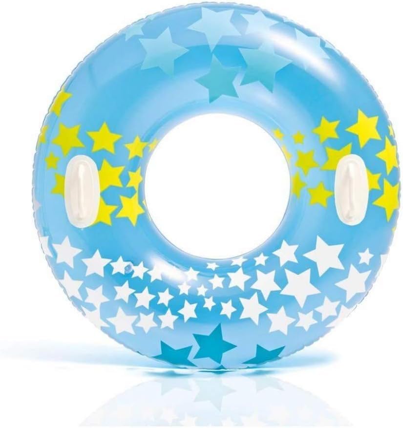 Image of Inflatable Swimming Rings Floater for Summer Fun | Water Safety Round Swim Tube for Kids 9+ & Adult|Anti-flip Pool Float for Party, Lake, Beach| Lightweight Floating Lounge- Pack of 1