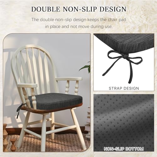 Baibu 17 X 16 Inches Dual-Layer Patent Design Memory Foam Non-Slip Kitchen Chair Pad And Dining Seat Cushion With Ties Machine Washable Cover thumb #3