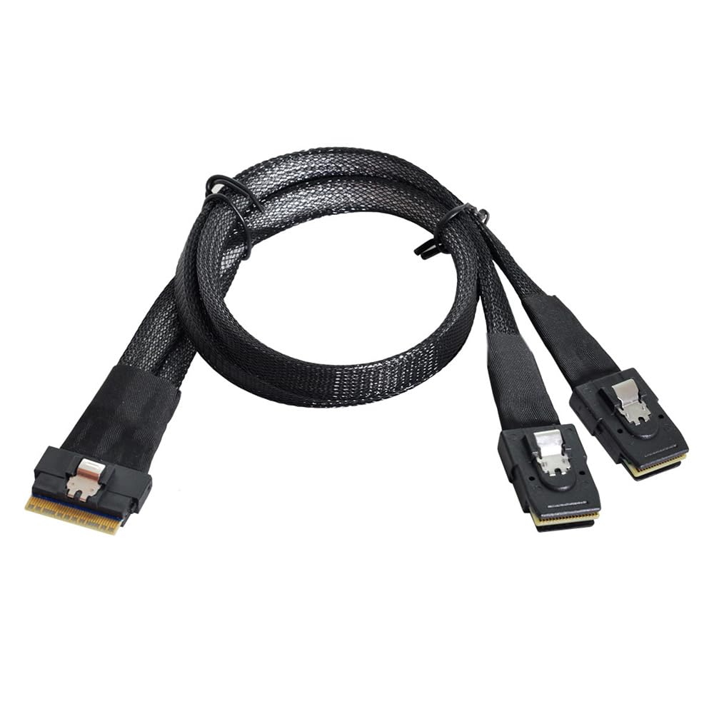 xiwai PCI-E Ultraport Slimline SAS Slim 4.0 SFF-8654 8i 74pin a Dual SFF-8087 Mini SAS Cable PCI-Express