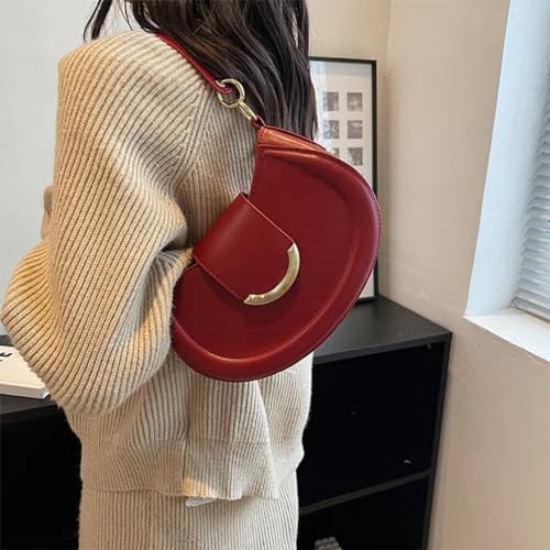 Image of Vegan Leather Shoulder Bag for Women Hobo Crossbody Purse | Structured Vegan Leather, Adjustable Strap, Hobo Style, Shoulder & Crossbody Wear, Magnetic Flap
