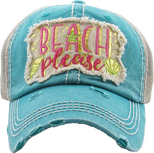 Image of Funky Junque Womens Baseball Cap Distressed Vintage Unconstructed Embroidered Dad Hat