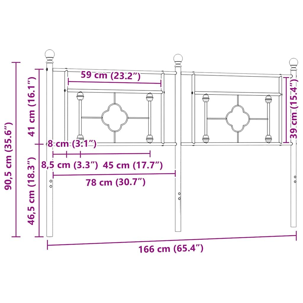 SYDE Cabecero De Repuesto Metal Blanco 160 Cm