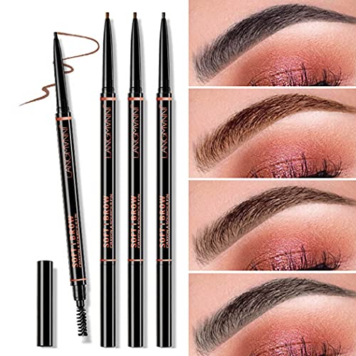 Eyret Eyebrows Pencil Ultra Slim Waterproof Black Brow Pens Pigment Eyebrows Smudge-proof Brow Pen Daily Natural Eye Makeup for Women and Girls Pack of 1 (Black 1#)