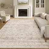 HUGEAR Waschbarer Beige Vintage Teppich Wohnzimmer 240x300cm Retro Rugs for Living Room Weich rutschfest Groß Tepich Kurzflor Schlafzimmer Carpet Living Room Bedroom Esszimmer Teppiche Büro