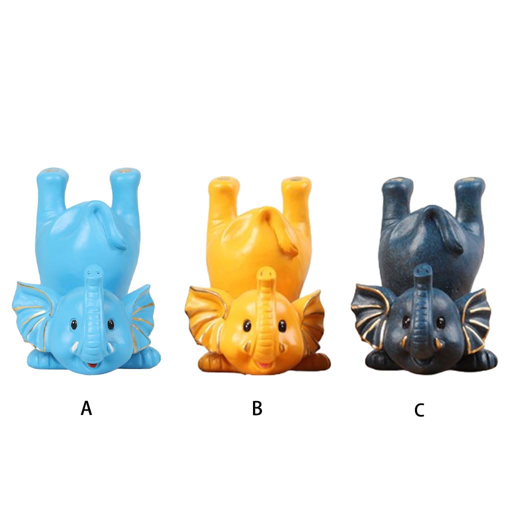 3er-Set Brillenhalter in Tierform, niedlicher Elefant, geeignet für die meisten Brillen, Kunstharz, niedlicher Elefant, Brillenständer, niedliche Tierform, Dunkelblau