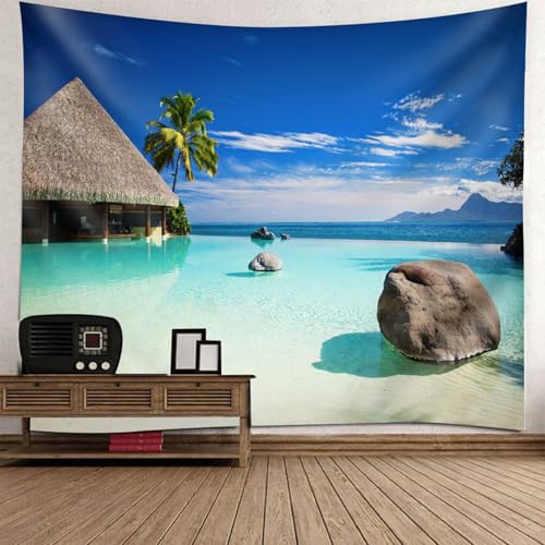 Tapisserie murale 200x200cm paysage pour habiller un grand mur vide de chambre
