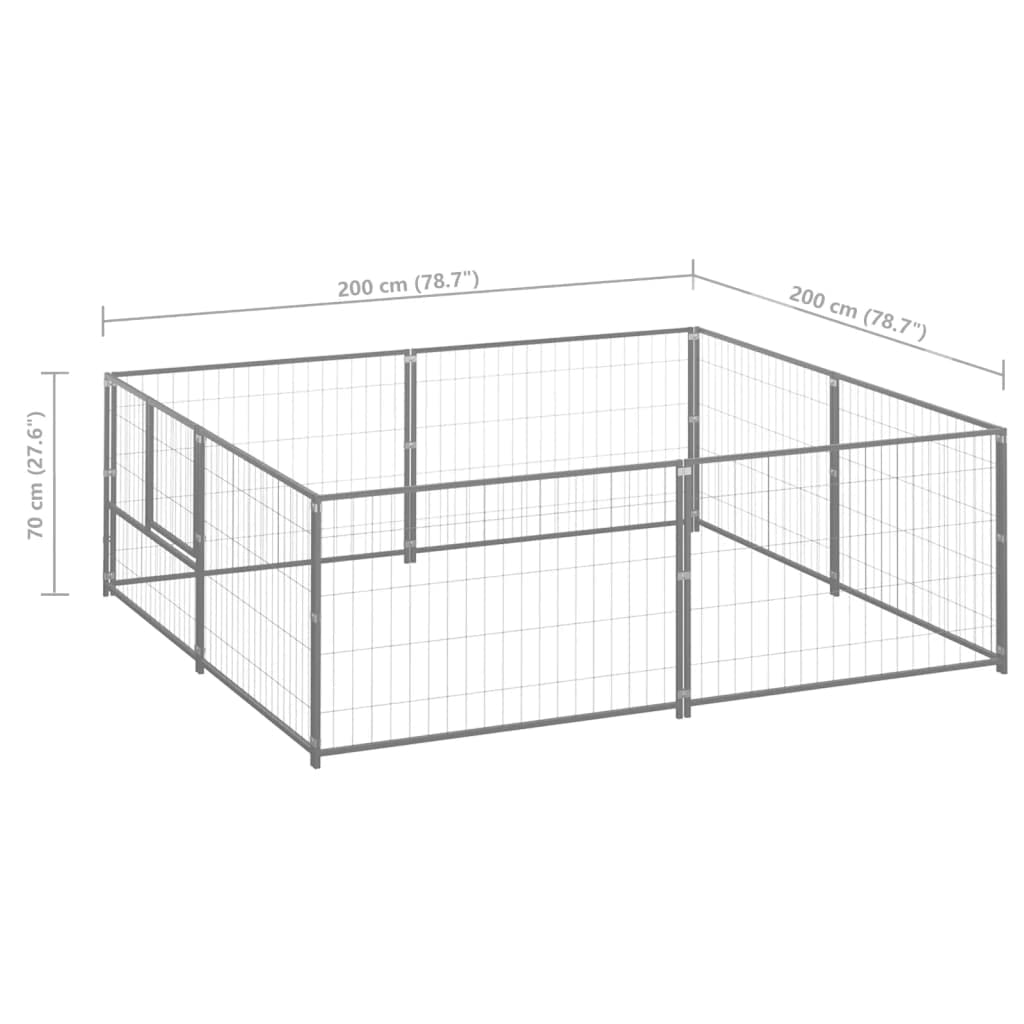 Artykuły dla zwierząt — hodowla psów srebrna 4 m² stal, zwierzęta i artykuły dla zwierząt domowych
