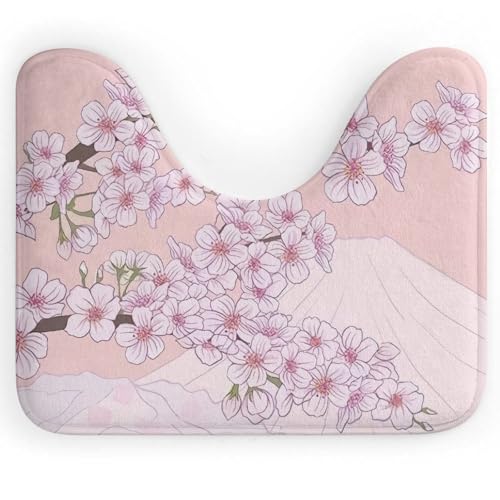 U型 トイレマット 桜 和柄 和風 バスマット 足ふきマット バスルームマット U型トイレマット 滑り止め 吸水 静音 抗菌 洗える おしゃれ