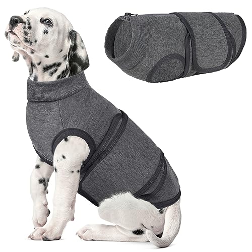 KOESON Dog Anxiety Vest, Comfort Pet Calming Jacket, Adjustable Relief Coat for Dog, Anti-Anxiety Pet Thunder Jacket for Thunderstorm, Fireworks, Separation, Grey XS