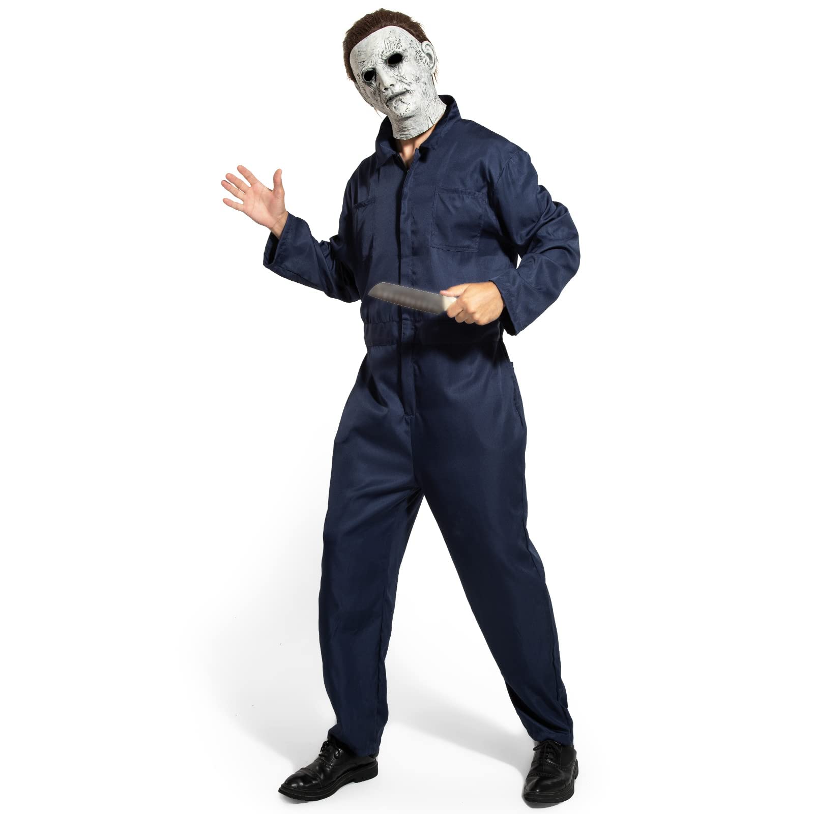 SINSEN Michael Myers Costume Mask Adults Scary Killer Outfits Jumpsuits Creepy Horror Mask Halloween Cosplay Costume - Image 3