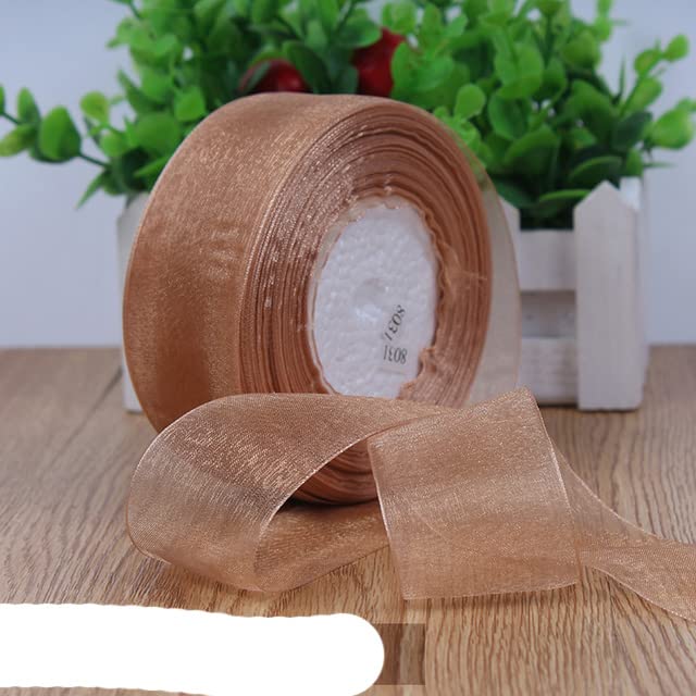 Prasacco Nastro In Organza Rosa 45m X 25mm - Perfetto Per Regali, Bouquet, Decorazioni Fai Da Te E Compleanni - 4