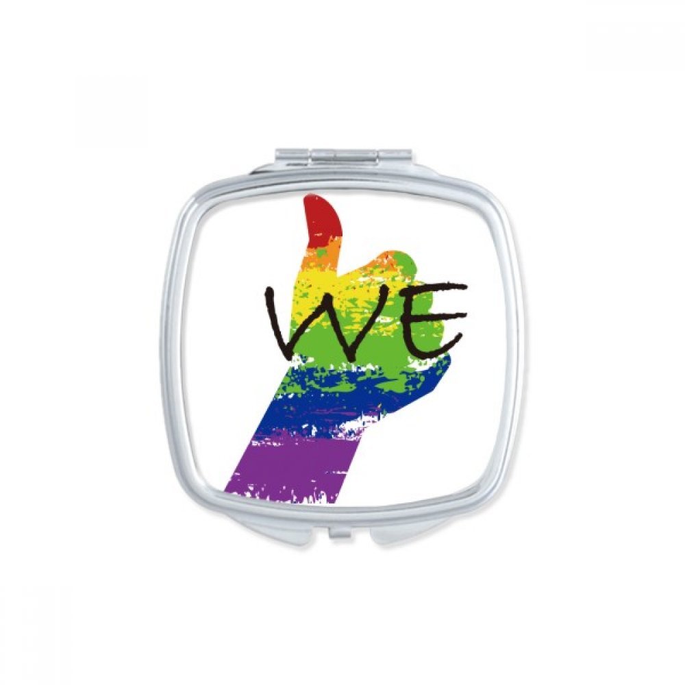 Miroir LGBT Rainbow Flag Coeur portable dans votre sac pour retouches maquillage