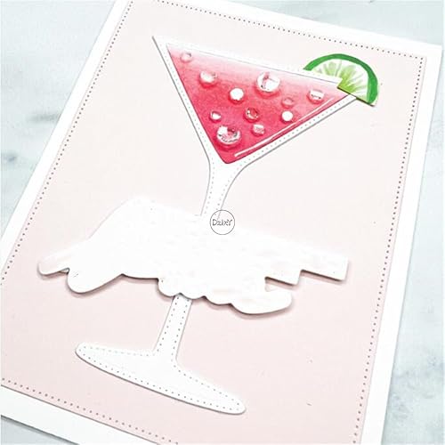 Miniatura 2 de DzIxY Troqueles de corte de metal para copas de vino de varias formas, kit de fabricación de tarjetas, troquelados, troquelados, plantillas de