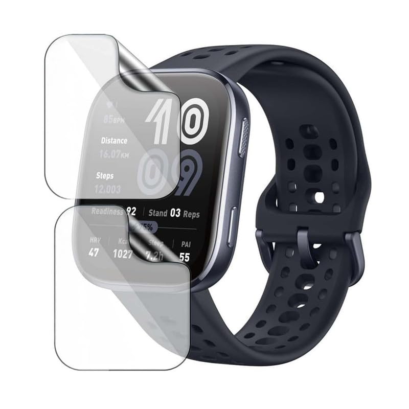 Image of smart watch Screen Guard Protector Compatible for Amazfit Bip 6 1.97 inch|Ultrathin 0.125mm Flexible Screen Protector TPU Membrane with Edge to Edge Full Screen Coverage & Easy Installation (Pack of 3)