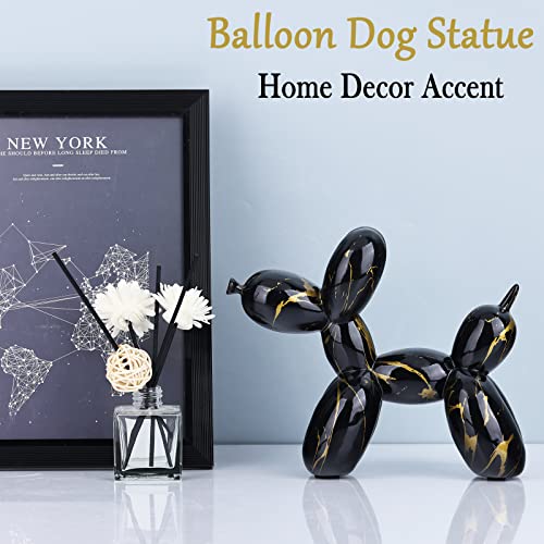 Black Balloon Dog Sculpture Modern Art Balloon Dog Statue Black Balloon Dog Figurines Animal Decor Resin Handmade Ornament Home Decor Accents Suitable For Desktop Living Room Office Study Shelf Decor #TOP2