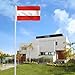 FLGCLUB Austria Austrian Flag 3x5 Ft Outdoor, Vibrant Color Fade Resistant Austria Flags Polyster Double Stitched, Austrian National Flag Canvas Header and Brass Grommets