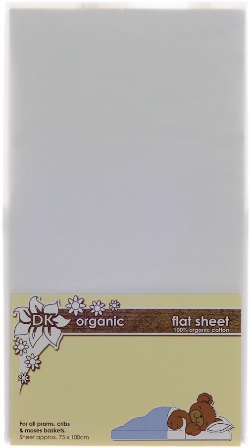 DK Glovesheets Flat Sheet for Prams and Cribs (Organic White)