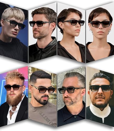 AIEYEZO Rectangle Sunglasses for Men Women Fashion Square Frame Sun Glasses 90’s Retro Designer Shades4