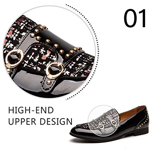 Image of JITAI Men's Dress Shoes - Casual Rubber & Leather Loafers for Men - Fashion Business Formal Wear