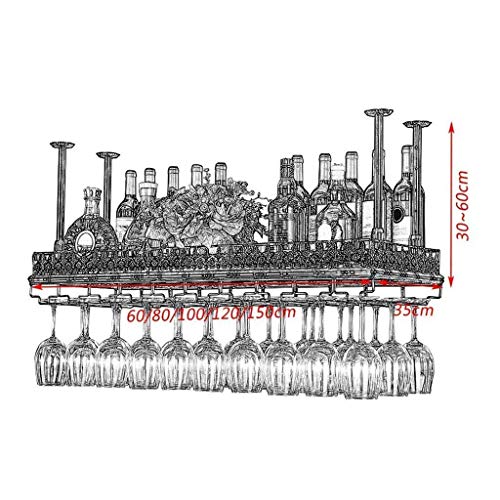 Botellero de techo marrón de 150x35 cm para copas y vino 3