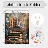 Gutluz Malen nach Zahlen Erwachsene Buch Blumen - paint by numbers Adult - Malen Nach Zahlen Leinwand Pinsel - Malen Nach Zahlen für Erwachsene Klein - Malen Nach Zahlen Kinder ab 9 Jahre (Gelb) – Ansicht 4
