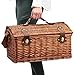Juvale Picnic Basket for 4 People - 18.1 x 12.2 x 10.2 Inches, Brown, Classic - Complete Wicker Picnic Basket Set with Cooler Bag, Dishes, Utensils & Glasses