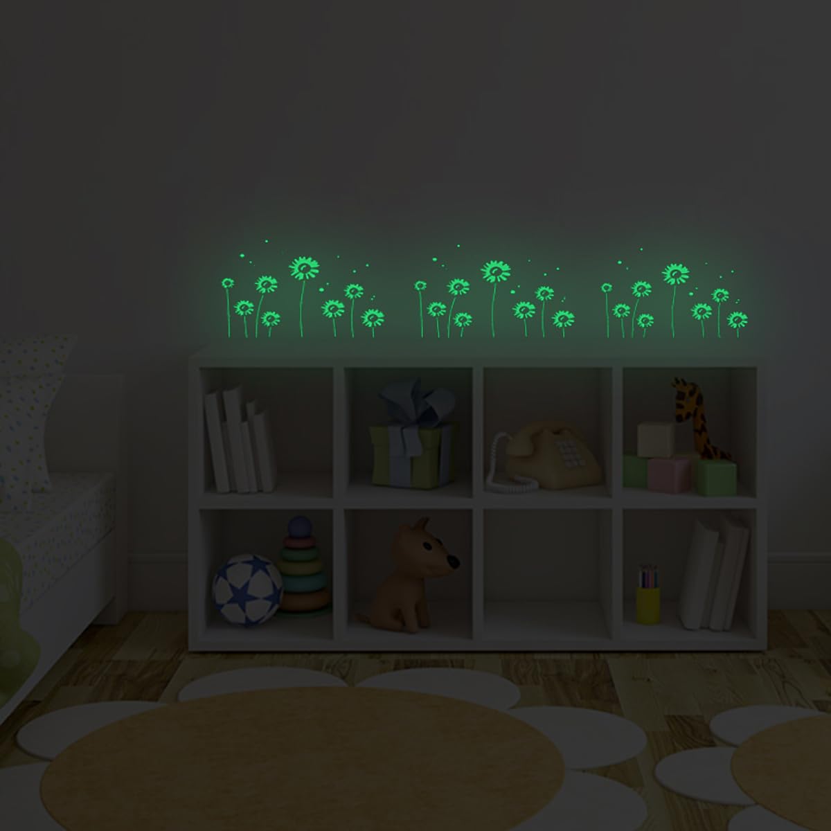 Daisy Glow in The Dark Stickers,Glow in The Dark Daisys Wall Decals for Girls and Boys Bedrooms Glow in The Dark Daisys Stickers for Kids Room Decorations - Image 3