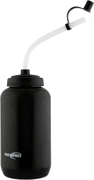 Squeezable Water Bottle Bendable Long Straw - LDPE BPA Free Plastic - Hydration for Baseball Hockey Gym MMA Yoga Boxing Cycling Softball Football Lacrosse (35.5 Oz.)