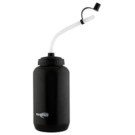 Pro Impact Squeezable Water Bottle Bendable Long Straw - LDPE BPA Free Plastic - Hydration for Baseball Hockey Gym MMA Yoga Boxing Cycling Softball Football Lacrosse (35.5 Oz.)