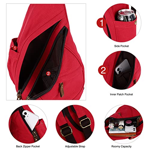 HuxFam Sling Bags for Women Backpack Purse Canvas Crossbody Bags for Women Small Travel Hiking Daypack3