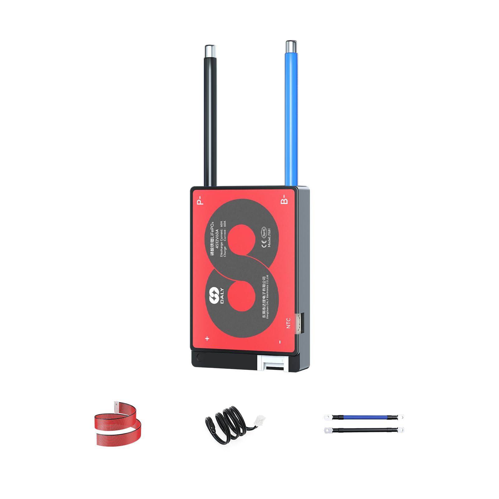 DALY 4S-16S BMS 15A to 200A Protection Board with Balance Wire and Temperature Sensor for Lithium Battery Pack(LifePO4 4S 12V,60A)