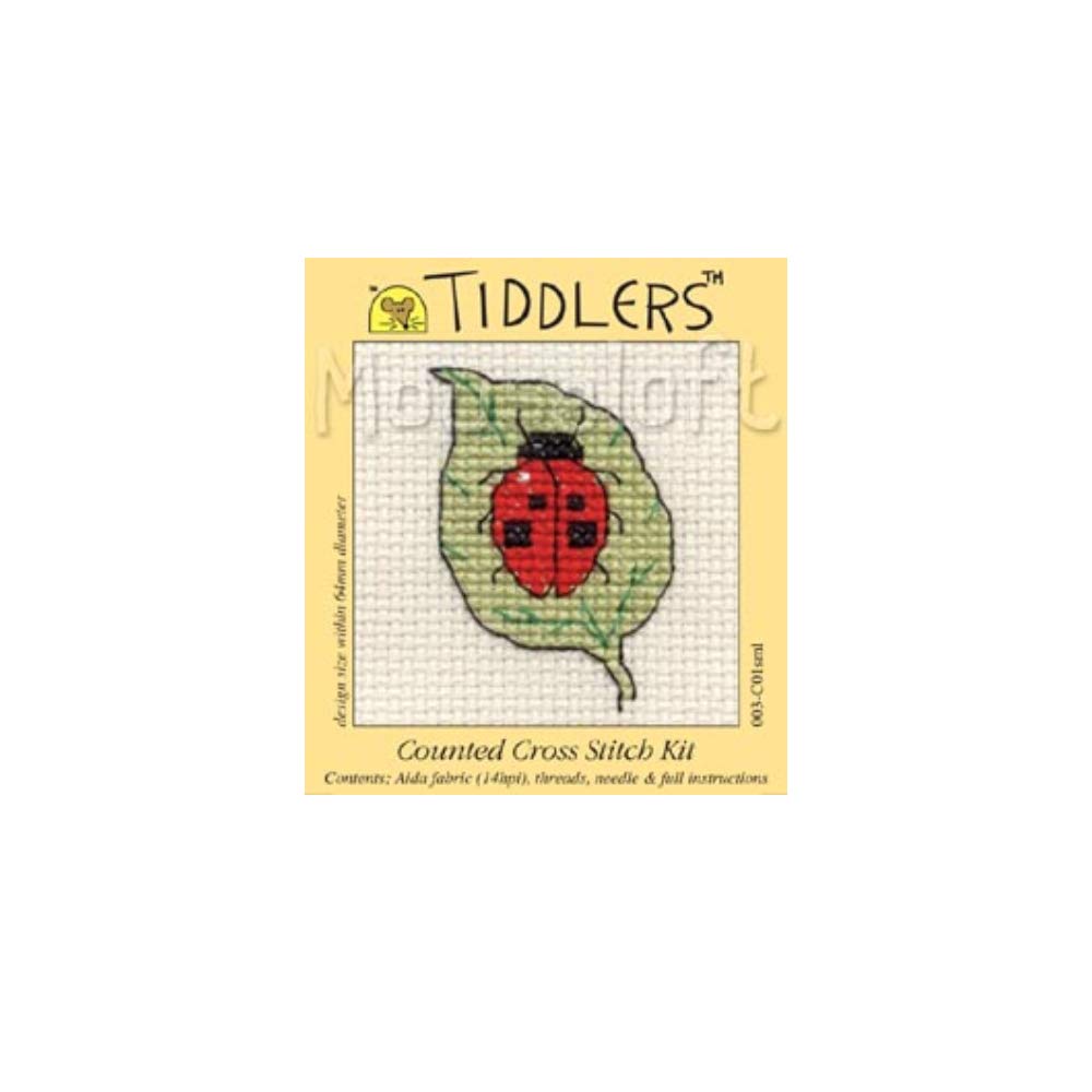Mouseloft Cross Stitch Tiddler Range - Ladybird On Leaf