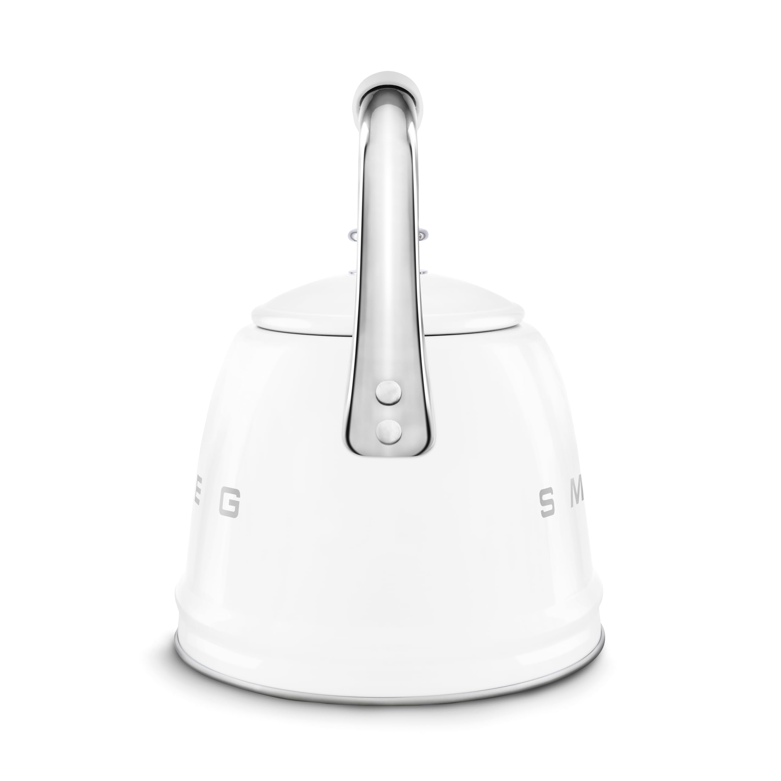 Smeg WKF01WH Whistling Kettle for Hobs, Stainless Steel, 2.3 liters, White